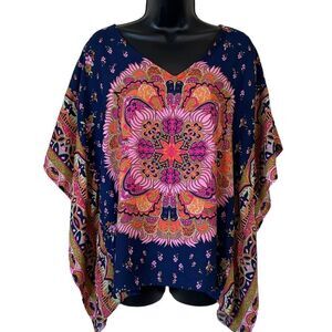 NLW Loose Casual Short Sleeve Floral Chiffon Top